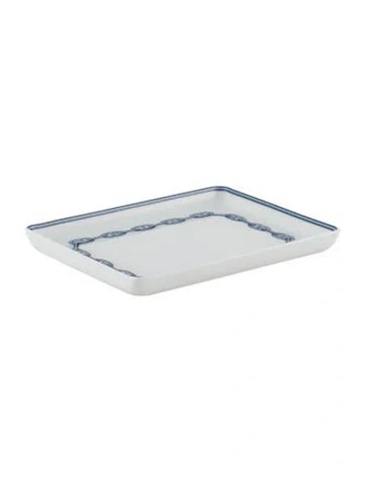 Pre-owned Hermes Small Chaîne D'ancre Tray In Blue