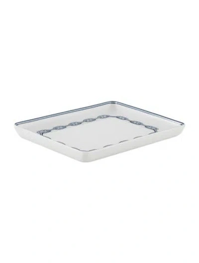 Pre-owned Hermes Small Chaîne D'ancre Tray In Blue