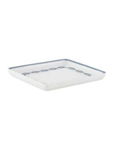 Pre-owned Hermes Small Chaîne D'ancre Tray In Blue