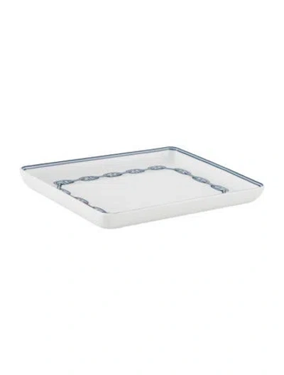 Pre-owned Hermes Small Chaîne D'ancre Tray In Blue