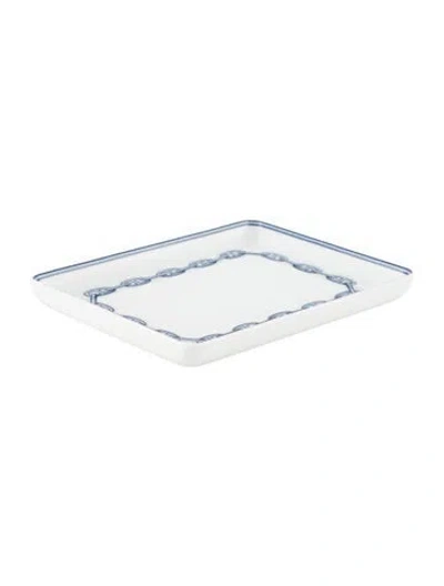 Pre-owned Hermes Small Chaîne D'ancre Tray In Blue