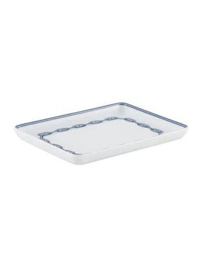 Pre-owned Hermes Small Chaine D'ancre Tray In Blue