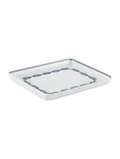 Pre-owned Hermes Small Chaine D'ancre Tray In Blue