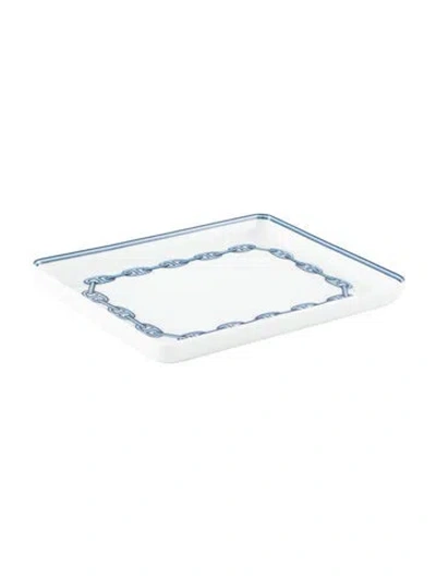 Pre-owned Hermes Small Chaine D'ancre Tray In Blue