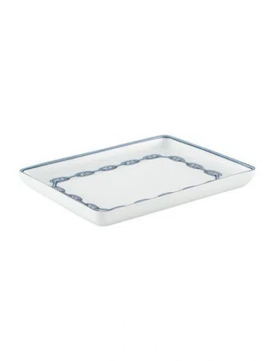 Pre-owned Hermes Small Chaine D'ancre Tray In Blue