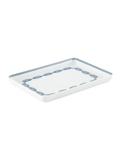 Pre-owned Hermes Small Chaine D'ancre Tray In Blue
