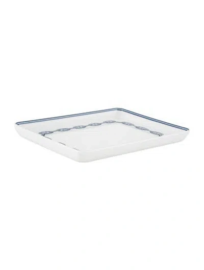Pre-owned Hermes Small Chaine D'ancre Tray In Blue