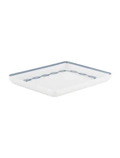 Pre-owned Hermes Small Chaine D'ancre Tray In Blue