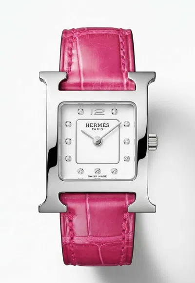 Hermes Small Heure H 25mm Watch In Red