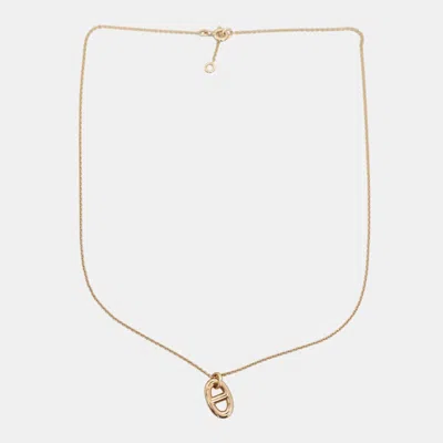 Pre-owned Hermes Small Model Farandole Pendant Necklace In 18k Rose Gold