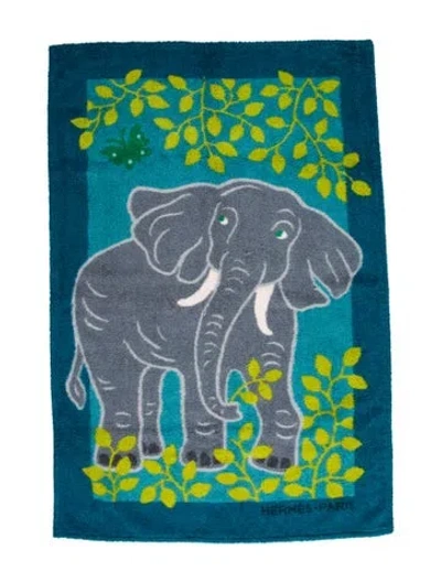 Pre-owned Hermes Small Mr. Butterfly Beach Towel In Blue
