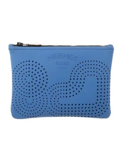 Pre-owned Hermes Small Neobain 'zen Au Soleil' Pouch In Blue