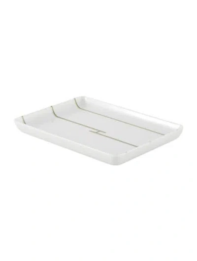 Pre-owned Hermes Small Rythme Tray In Green