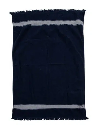 Pre-owned Hermes Small Yachting Beach Towel In Blue/white