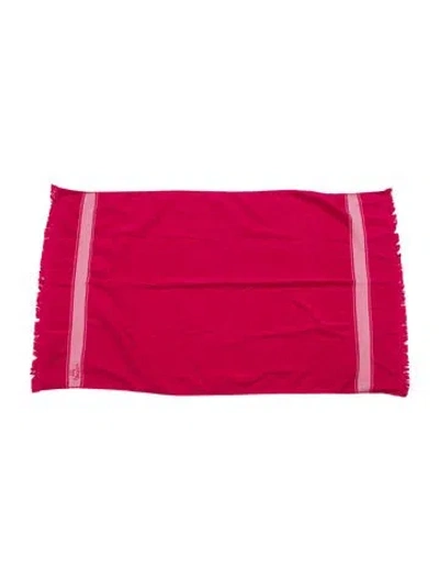 Pre-owned Hermes Small Yachting Beach Towel In Pink/white