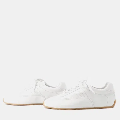 Pre-owned Hermes Sneakers Master White Veau Souple Size 37