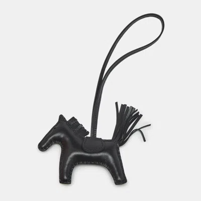 Pre-owned Hermes Hermès So Black Milo Leather Grigri Rodeo Bag Charm Pm