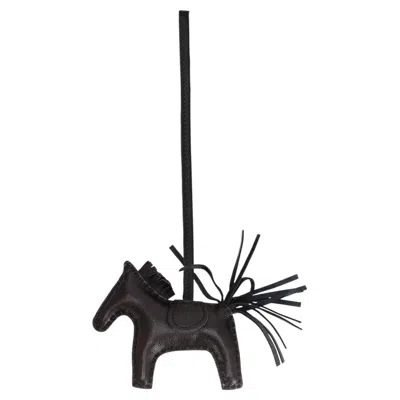 Pre-owned Hermes So Black Rodeo Pegasus Leather Bag Charm