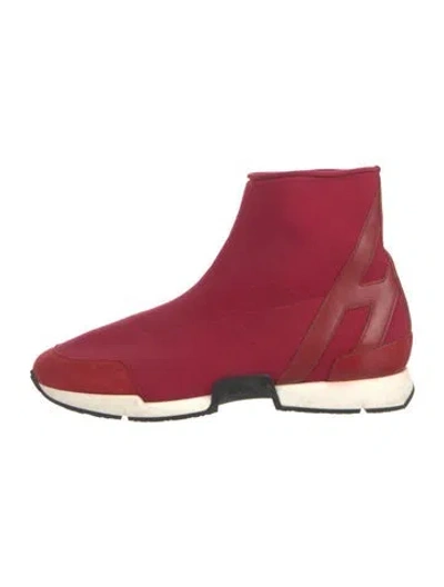 Pre-owned Hermes Soft Sock Sneakers In Red