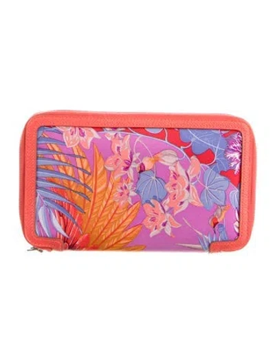 Pre-owned Hermes Soie-cool Wallet In Pink