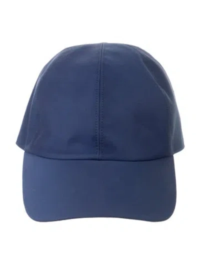 Pre-owned Hermes Solid Cotton Baseball Cap In Blue