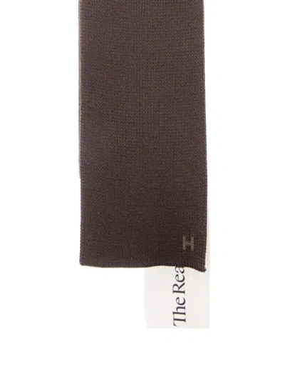 Pre-owned Hermes Solid Silk Tie In Brown