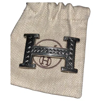Pre-owned Hermes Solid Silver Handcrafted Touareg Belt Buckle In Sand