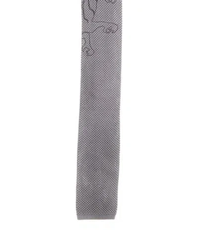 Pre-owned Hermes Solid Tie In Gray