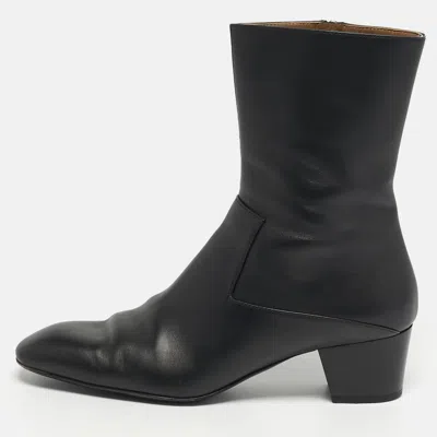 Pre-owned Hermes Sommet Size 40 Black Leather Ankle Length Boots