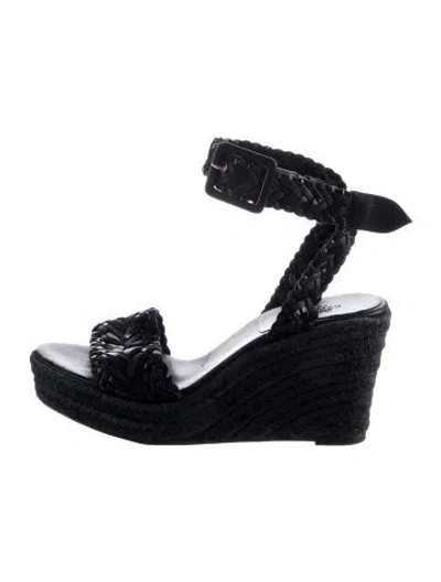 Pre-owned Hermes Sophia Jute Espadrilles In Black
