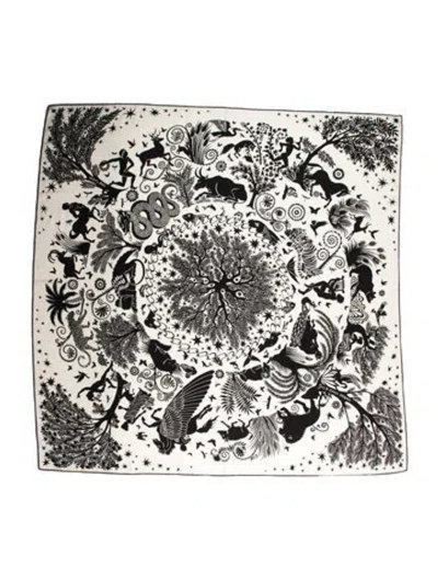 Pre-owned Hermes Sous Le Charme D'orphee Cashmere Shawl In Neutral