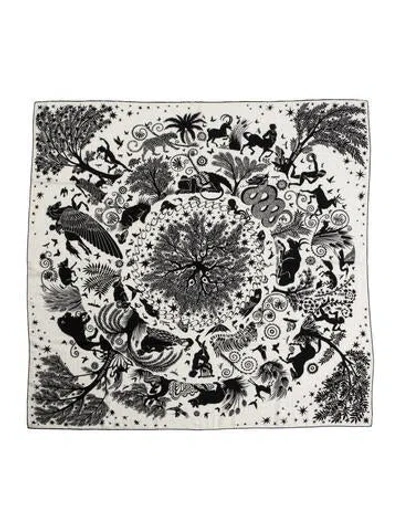 Pre-owned Hermes Sous Le Charme D'orphee Cashmere Shawl In Neutral