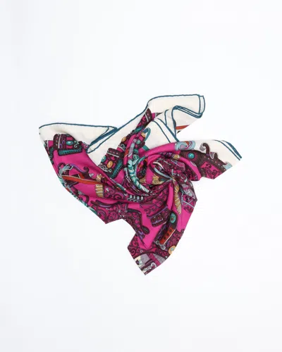 Pre-owned Hermes Hermès Sous Le Guide De Mars Cashmere Silk Scarf