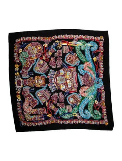 Pre-owned Hermes Sous Legarde Mars Cashmere Shawl In Black