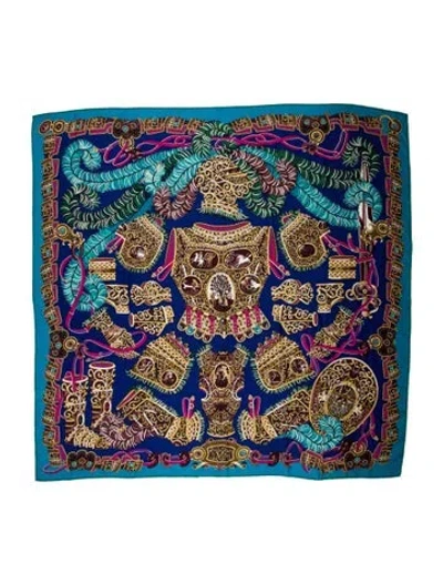 Pre-owned Hermes Sous L'egide De Mars Cashmere Shawl In Multi