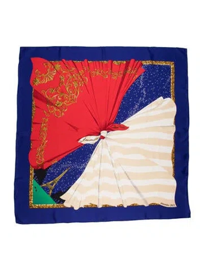 Pre-owned Hermes Souvenirs De Paris Silk Scarf In Blue