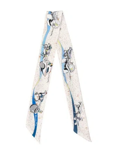 Pre-owned Hermes Space Derby Silk Scarf In Neutral