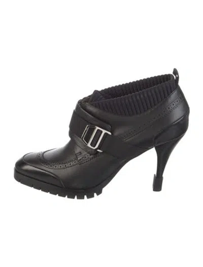 Pre-owned Hermes Spicy Derby Leather Boots In Black