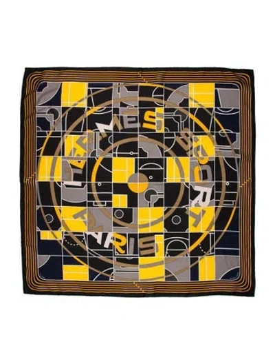 Pre-owned Hermes Sport Silk Scarf In Yellow