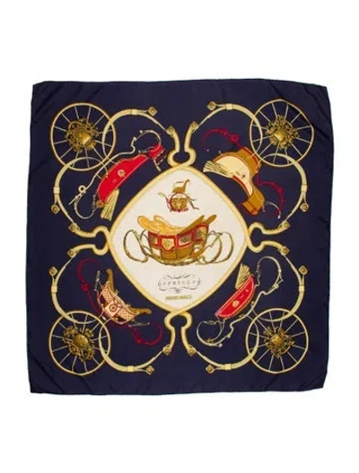 Pre-owned Hermes Springs Silk Scarf In Blue