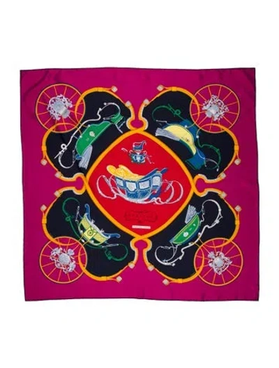 Pre-owned Hermes Springs Silk Scarf In Pink