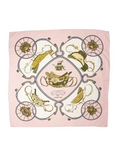 Pre-owned Hermes Springs Silk Scarf In Pink