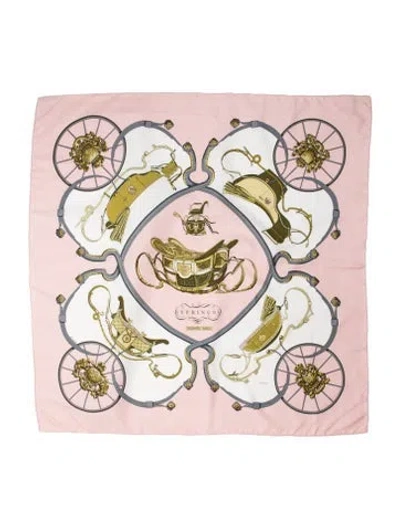 Pre-owned Hermes Springs Silk Scarf In Pink