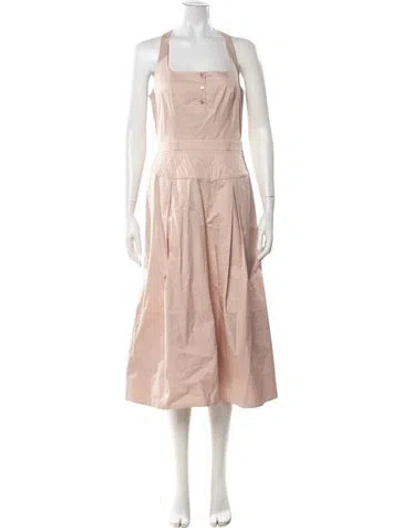 Pre-owned Hermes Square Neckline Midi Length Dress In Multi