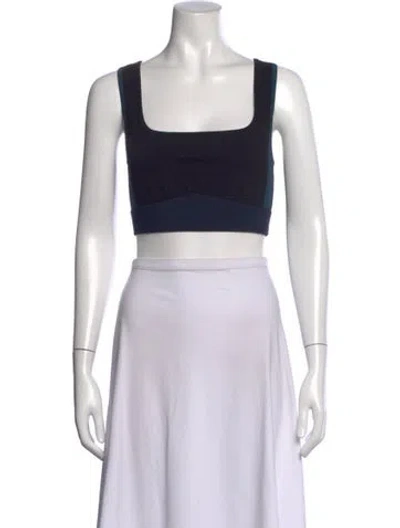 Pre-owned Hermes Square Neckline Sleeveless Crop Top In White