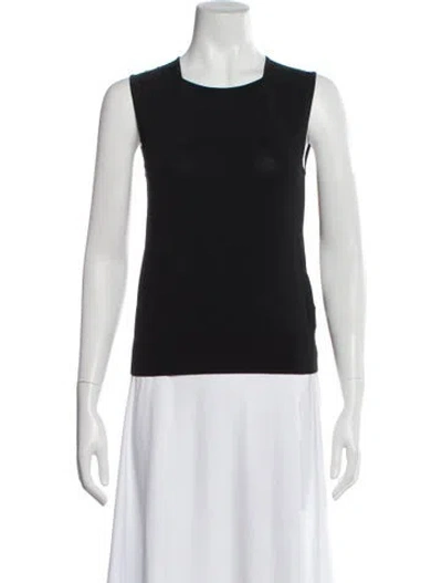 Pre-owned Hermes Square Neckline Sleeveless Top In Black