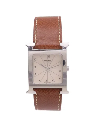 Pre-owned Hermes Square-case 26mm Watch In Gray
