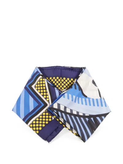 Pre-owned Hermes Square-shape Scarf In Blue