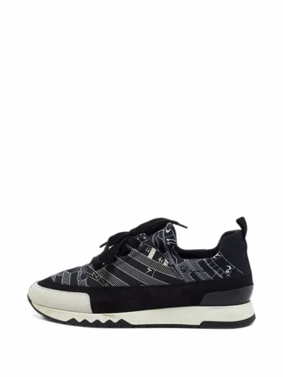 Pre-owned Hermes Stadium Panelled Sneakers In Black