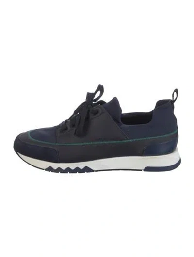Pre-owned Hermes Stadium Sneakers In Blue